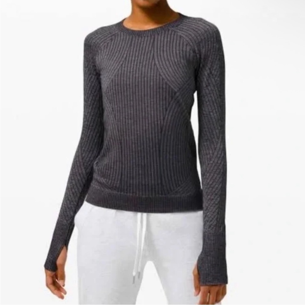 Lululemon Rest Less Pullover Sweater - Aeriel Current Black / White